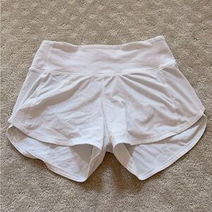 Size 2 Lululemon white speed-up shorts!!